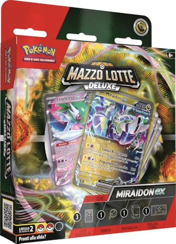 Pokémon 290-60520 Miraidon-ex Deluxe-Kampfdeck TCG (60 Karten einsatzbereit und weiteres Zubehör), italienische Ausgabe von Pokémon