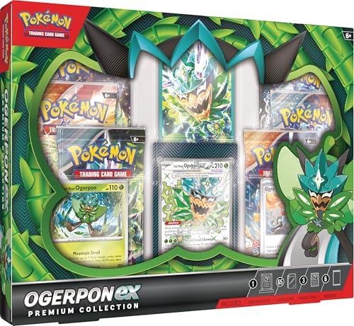 Pokémon TCG: Ogerpon ex Premium Collection (3 Folienkarten & 6 Booster) von Pokémon