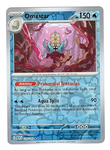 Pokemon - Omastar 139/165 - Pokemon 151 - Reverse Foil - Einzelkarte von Pokémon