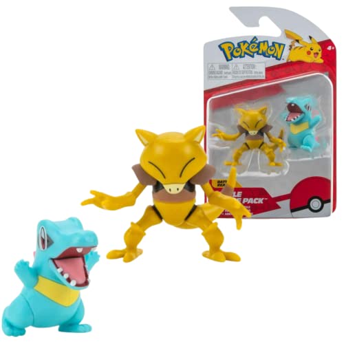 Pokémon PKW0138 - Battle Figure Pack - Karnimani & Abra, offizielle bewegliche Figuren, je 5 cm von Pokémon