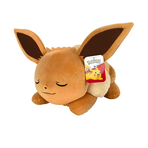 Pokémon PKW0222-45cm Schlafendes Plüsch - Evoli, offizielles Plüsch von Pokémon