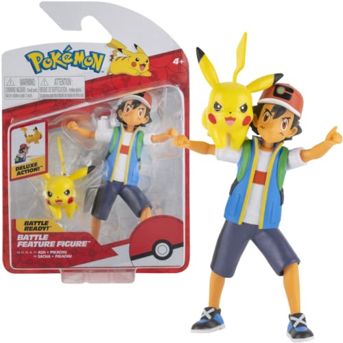 Pokémon PKW2473 - Battle Feature Figure - Ash & Pikachu, offizielle bewegliche Figuren, 11,5 cm Ash und 5 cm Pikachu Pokémon PKW2473 - Battle Feature Figure - Ash & Pikachu, offizielle bewegliche Figuren, 11,5 cm Ash und 5 cm Pikachu von Pokémon