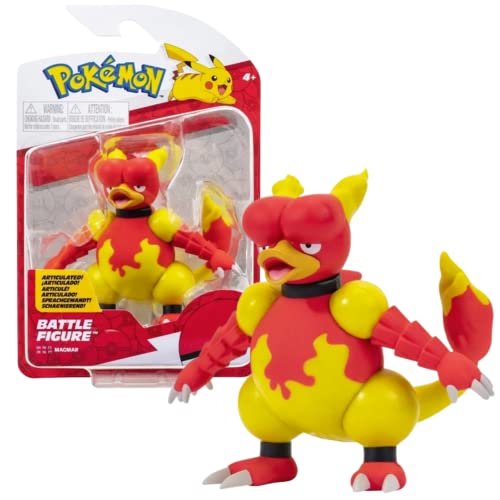 Pokémon Pokemon Figuren Magmar – 8 cm Kampffiguren - Neue 2023 - Offiziell Lizenziert Pokemon Spielzeug von Pokémon