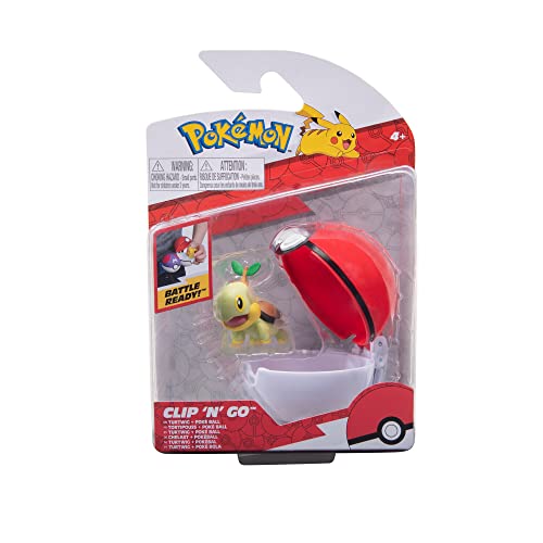 Pokémon PKW2662 - Clip'n'Go Pokéball - Chelast & Pokéball, offizieller Pokéball mit detaillierter 5 cm Figur von Pokémon