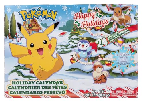 Pokèmon PKW2689 Urlaubskalender – mit 16 5,1 cm großen Kampffiguren mit speziellem Finish und acht einzigartigen Accessoires, Mehrfarbig Pokèmon PKW2689 Urlaubskalender – mit 16 5,1 cm großen Kampffiguren mit speziellem Finish und acht einzigartigen Accessoires, Mehrfarbig von Pokémon