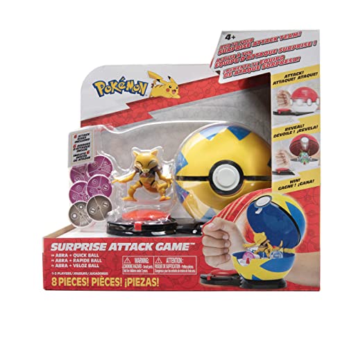 Pokémon PKW2730 - Surprise Attack Game Einzelpack - Abra mit Flottball, offizielle Figur mit Luxusball von Pokémon