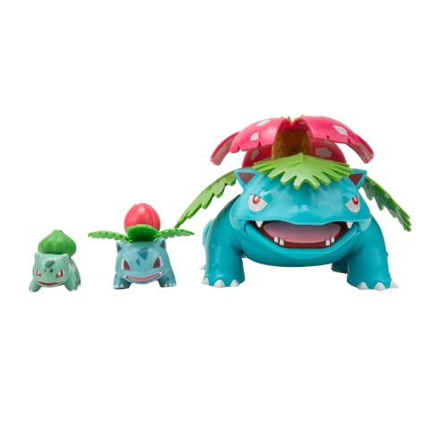 Pokémon PKW2775 Select Evolution 3er-Pack – 2 Bulbasauren, 3 Ivysaurier und 30,5 cm Venusaur-Kampffiguren, Mehrfarbig von Pokémon