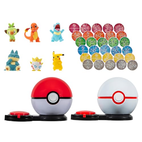 Pokémon PKW2982 - Surprise Attack Multipack - Spielset mit 6 Figuren, Zwei Pokéballe und 30 Angriffsscheiben, offizielles Spielset von Pokémon