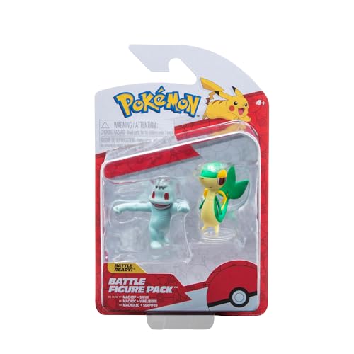 Pokémon PKW3002 Battle Figure Set - Machollo Serpifeu - offizielles Battlefigurenset Figurenset von Pokémon