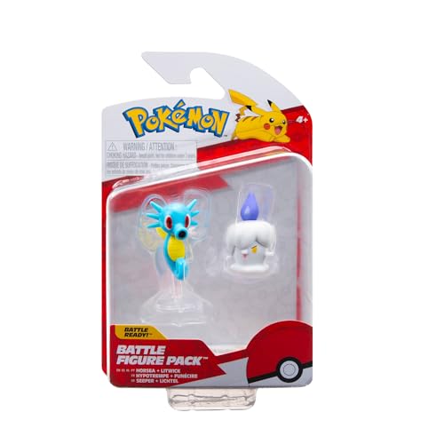 Pokémon PKW3008 - Battle Figure Pack - Lichtel & Seeper, offizielle detaillierte Figuren, je 5 cm von Pokémon