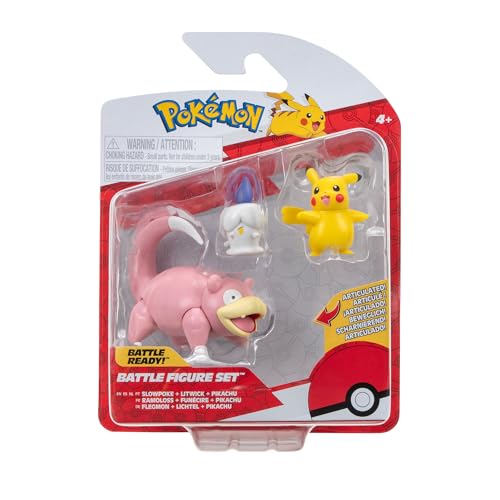 Pokémon PKW3056 Battle Figure Set-Lichtel, Pikachu, Flegmon von Pokémon