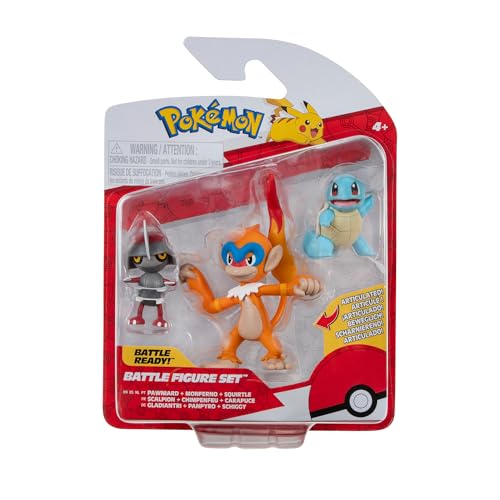 Pokémon PKW3058 Battle Figure Set-Gladiantri, Schiggy, Panpyro von Pokémon