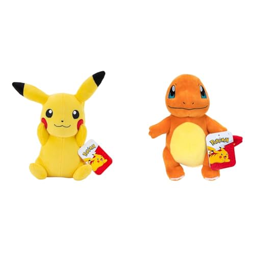 Pokémon PKW3074-20cm Plüsch - Pikachu, offizielles Plüsch & PKW3404-20cm Plüsch - Glumanda, offizielles Plüsch von Pokémon