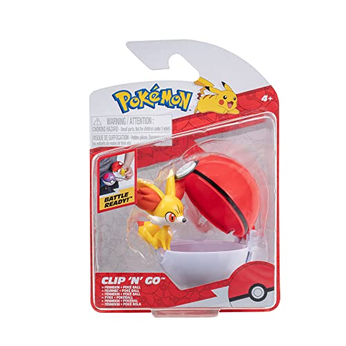 Pokémon PKW3132 - Clip'n'Go Poké Balls - Fynx & Pokéball, offizieller Pokéball mit 5cm Figur von Pokémon