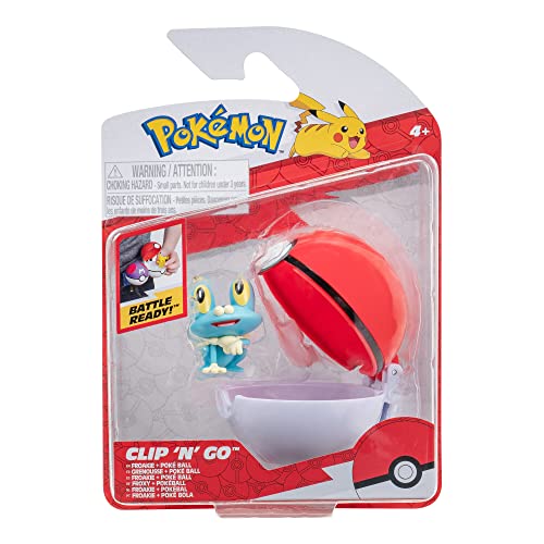 Pokémon PKW3133 - Clip'n'Go Poké Balls - Froxy & Pokéball, offizieller Pokéball mit 5cm Figur von Pokémon