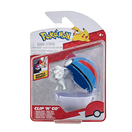 Pokémon PKW3135 - Clip'n'Go Poké Balls - Alola-Vulpix & Super Ball, offizieller Pokéball mit 5cm Figur von Pokémon