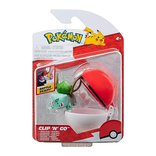 Pokémon PKW3142 - Clip'n'Go Poké Balls - Bisasam & Pokéball, offizieller Pokéball mit 5 cm Figur von Pokémon