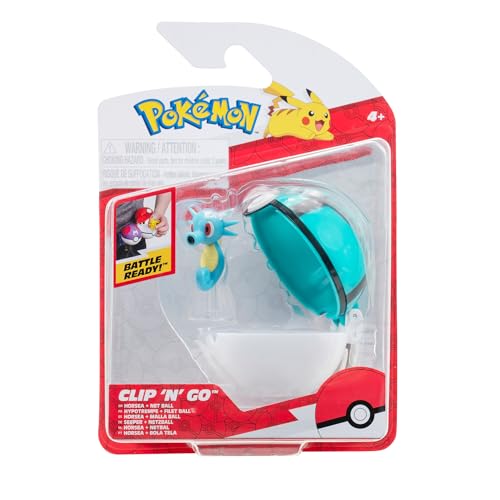 Pokémon PKW3145 - Clip'n'Go Poké Ball - Seeper und Netzball, offizieller Pokéball mit 5 cm Figur von Pokémon