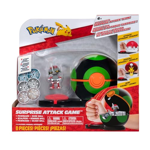 Pokémon PKW3172 - Surprise Attack Game Einzelpack - Gladiantri mit Finsterball, offizielle Figur mit Ball von Pokémon