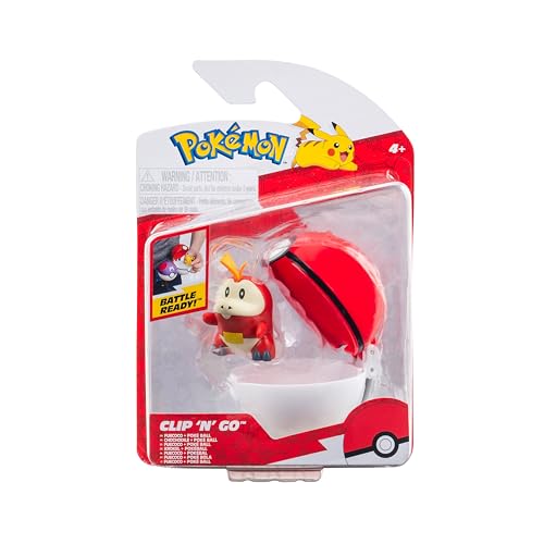 Pokémon PKW3628 - Clip'n'Go Poké Ball - Krokel & Pokéball, offizieller Pokéball mit 5 cm Figur von Pokémon