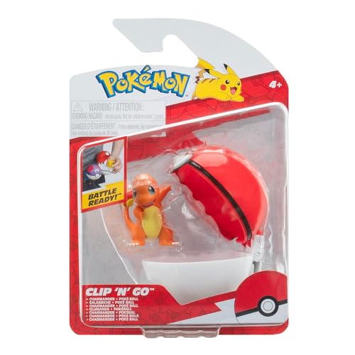 Pokémon PKW3635 - Clip'n'Go Poké Ball - Glumanda & Pokéball, offizieller Pokéball mit 5 cm Figur von Pokémon