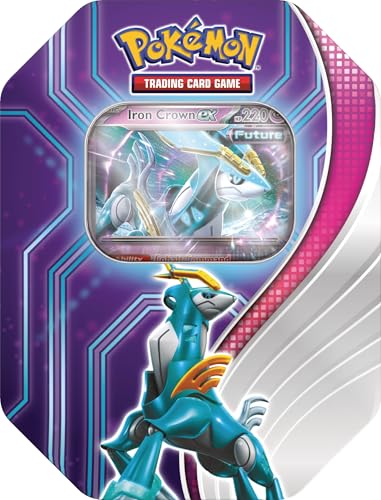 Pokémon TCG: Paradox Destinies Tin – Iron Crown ex (1 Folien-Promo-Karte und 4 Booster-Packs) von Pokémon