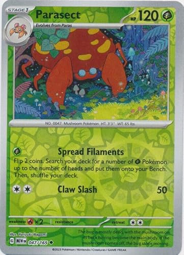 Pokemon Parasect 047/165 - Pokemon 151 - Reverse Holo Einzelkarte von Pokémon