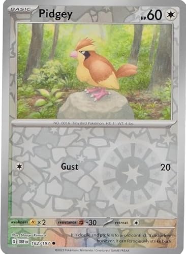 Pokemon Pidgey 162/197 - Obsidian Flame - Reverse Foil - Einzelkarte von Pokémon