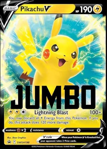 Pokemon Pikachu V SWSH198 – Jumbo-Größe Karte – Black Star Promo von Pokémon