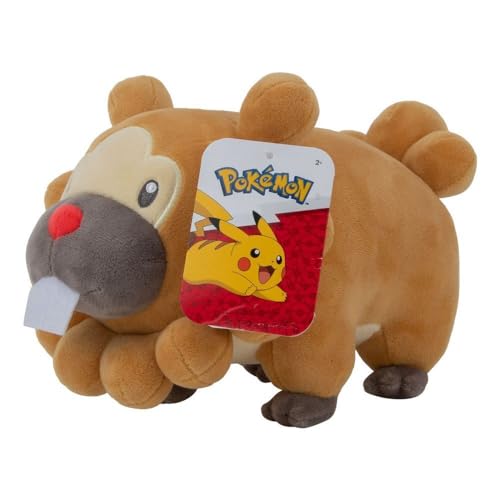 Pokemon Plüschtier, 20,3 cm, superweich, authentische Details, perfekt zum Spielen, Präsentieren und Verschenken, Gotta Catch 'Em All (Bidoof) von Pokémon