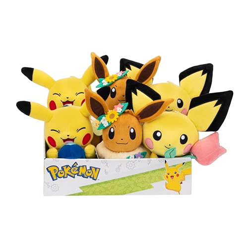 Pokémon 20 cm Plüschwelle PKW2842-4 Spring Edition - Pikachu, Pichu, Eevee - Offizielle Pokemon verstopftes Spielzeug für Kinder 2+ Pokémon 20 cm Plüschwelle PKW2842-4 Spring Edition - Pikachu, Pichu, Eevee - Offizielle Pokemon verstopftes Spielzeug für Kinder 2+ von Pokémon