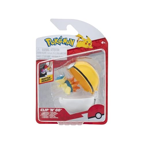 Pokémon Pokemon Clip N Go 5cm Battle Figure Cyndaquil with Level Pokéball - Toy Figure for Kids 4+ - Official Product for Children von Pokémon