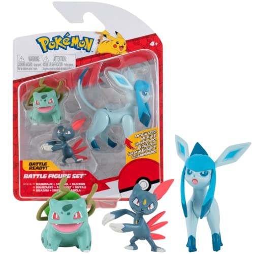 Pokémon Pokemon Figuren 3-Pack Bulbasaur Sneasel & Glaceon – 5-8 cm Figuren - Neueste Welle 2022 - Offiziell Lizenziert Pokemon Spielzeug von Pokémon