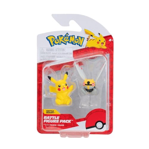 Pokémon PKW3576 - Battle Figure Pack - Ninjask & Pikachu, offizielle detaillierte Figuren, je 5 cm von Pokémon