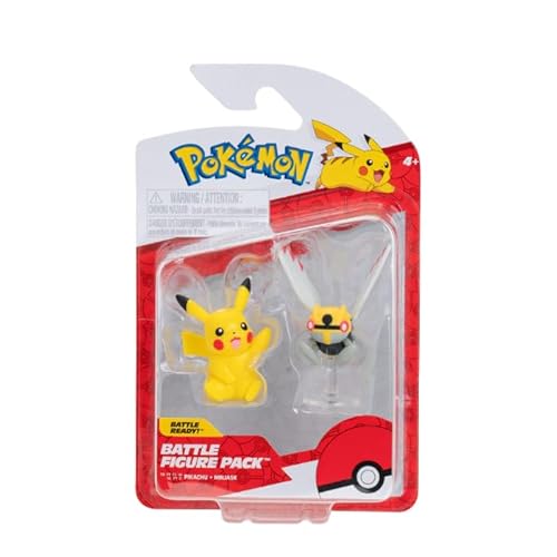 Pokémon PKW3576 - Battle Figure Pack - Ninjask & Pikachu, offizielle detaillierte Figuren, je 5 cm von Pokémon