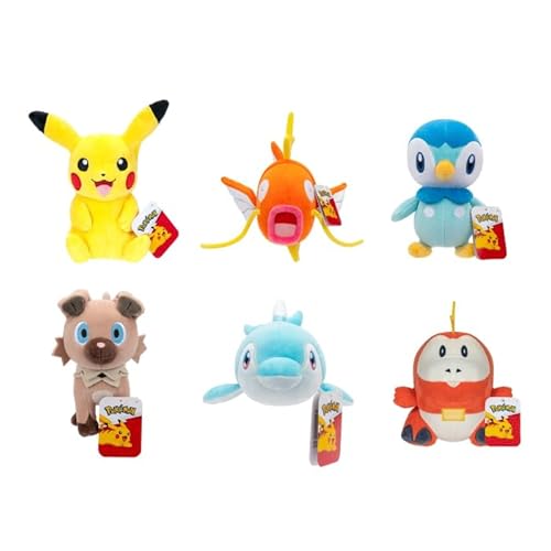Pokémon Plush Welle 20 cm 95217-20 - Pikachu, Magikarp, Rockruff, Finizen, Fuecoco, Piplup - Offizielles Pokemon verstopftes Spielzeug für Kinder 2+ Pokémon Plush Welle 20 cm 95217-20 - Pikachu, Magikarp, Rockruff, Finizen, Fuecoco, Piplup - Offizielles Pokemon verstopftes Spielzeug für Kinder 2+ von Pokémon