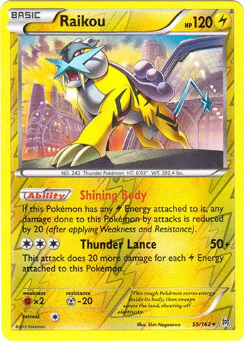 Pokemon - Raikou (55/162) - XY Breakthrough - Reverse Holo von Pokémon