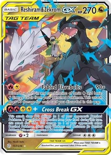 Pokemon - Reshiram & Zekrom GX - Cosmic Eclipse - Ultra Rare - Sammelkarte - Tag Team von Pokémon