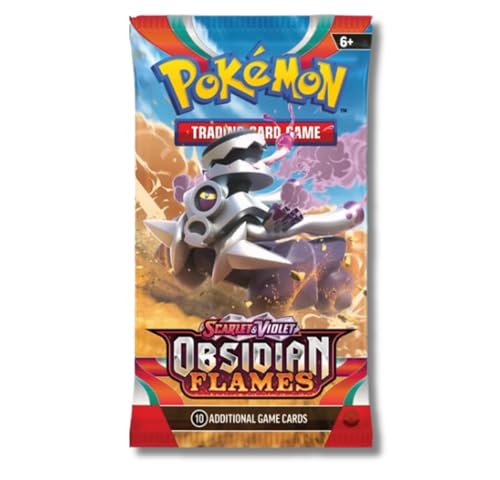 Pokemon Revavroom Booster-Pack mit scharlachroten und violetten Obsidian-Flammen von Pokémon