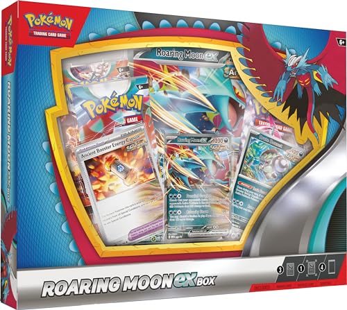 Pokémon TCG: Roaring Moon ex Box (1 Foil Promo Card, 1 Oversize Foil Card & 4 Booster Packs) von Pokémon