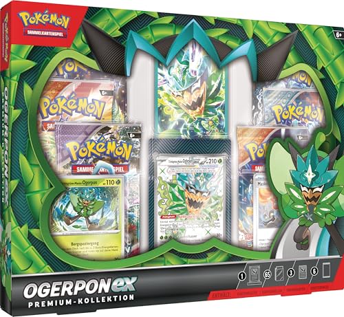 Pokémon-Sammelkartenspiel: Premium-Kollektion Ogerpon-ex (3 holografische Karten & 6 Boosterpacks) von Pokémon