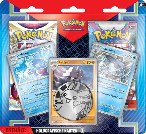 Pokémon-Sammelkartenspiel: Aufgewerteter 2er-Pack-Blister (3 holografische Karten, 1 Münze & 2 Boosterpacks) von Pokémon