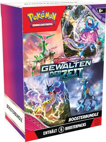 Pokémon-Sammelkartenspiel: Boosterbundle Karmesin & Purpur – Gewalten der Zeit (6 Boosterpacks) von Pokémon