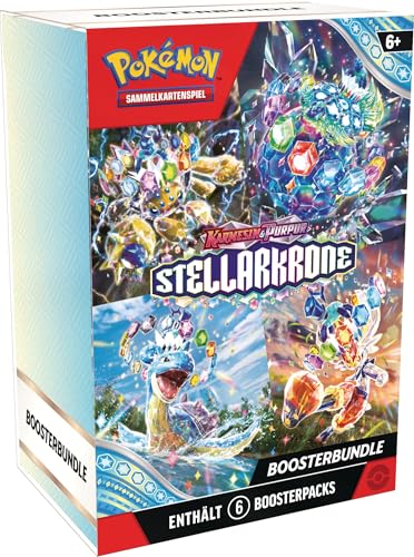 Pokémon-Sammelkartenspiel: Boosterbundle Karmesin & Purpur – Stellarkrone (6 Boosterpacks) von Pokémon