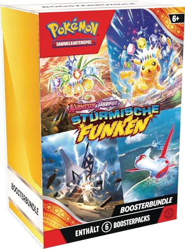 Pokémon-Sammelkartenspiel: Boosterbundle Karmesin & Purpur – Stürmische Funken (6 Boosterpacks) von Pokémon