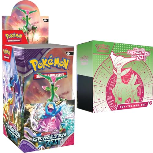 Pokémon-Sammelkartenspiel: Boosterpack-Display-Box Karmesin & Purpur & Sammelkartenspiel Top-Trainer-Box Karmesin & Purpur von Pokémon