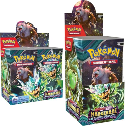 Pokémon-Sammelkartenspiel: Boosterpack-Display-Box Karmesin & Purpur & Sammelkartenspiel: Boosterpack-Display-Box Karmesin & Purpur – Maskerade im Zwielicht (18 Boosterpacks) von Pokémon