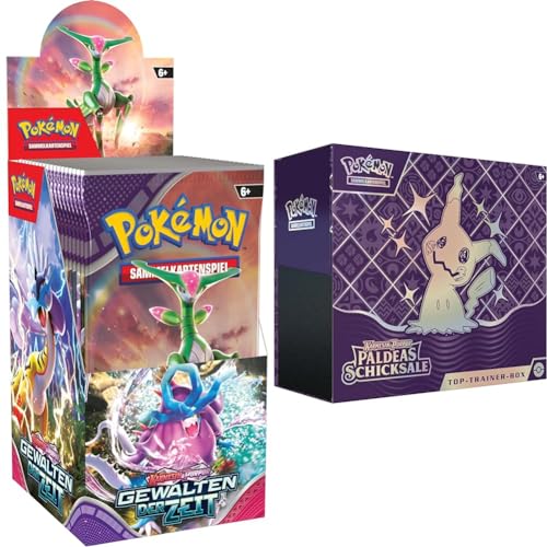 Pokémon-Sammelkartenspiel: Boosterpack-Display-Box Karmesin & Purpur & Sammelkartenspiel: Top-Trainer-Box Karmesin & Purpur von Pokémon