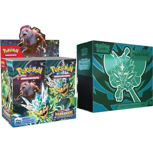 Pokémon-Sammelkartenspiel: Boosterpack-Display-Box Karmesin & Purpur & Sammelkartenspiel: Top-Trainer-Box Karmesin & Purpur von Pokémon