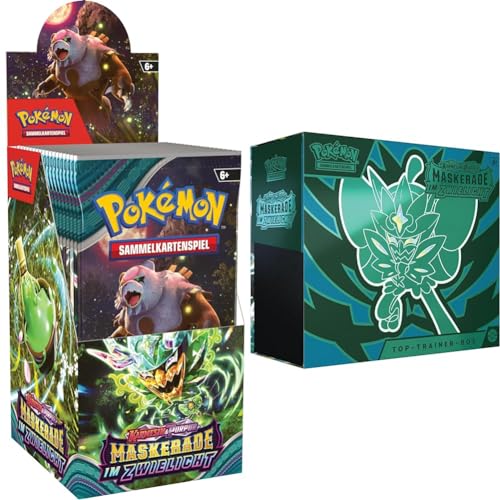 Pokémon-Sammelkartenspiel: Boosterpack-Display-Box Karmesin & Purpur & Sammelkartenspiel: Top-Trainer-Box Karmesin & Purpur von Pokémon